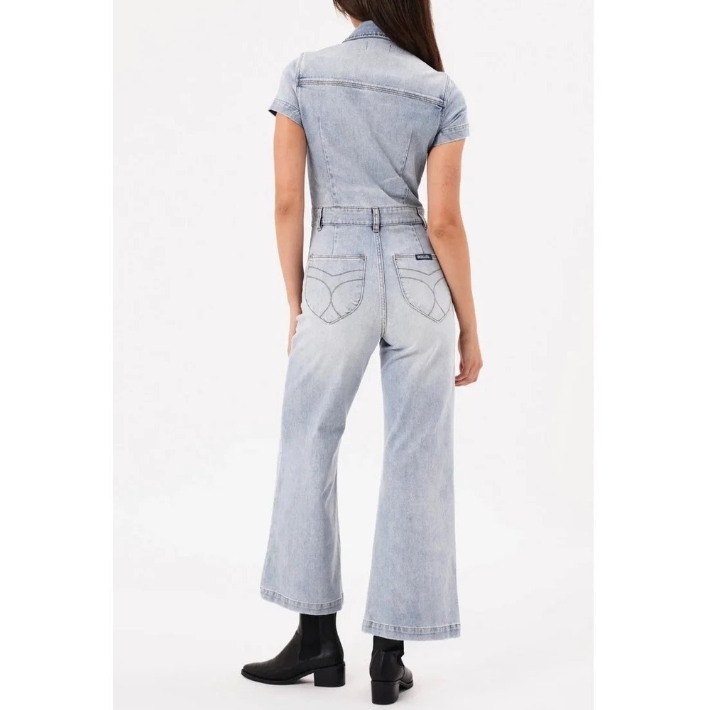 Rolla's Sailor Jumpsuit Light Vintage Blue Size 10M NWT Wide-Leg High-Rise Retro - Picture 6 of 16
